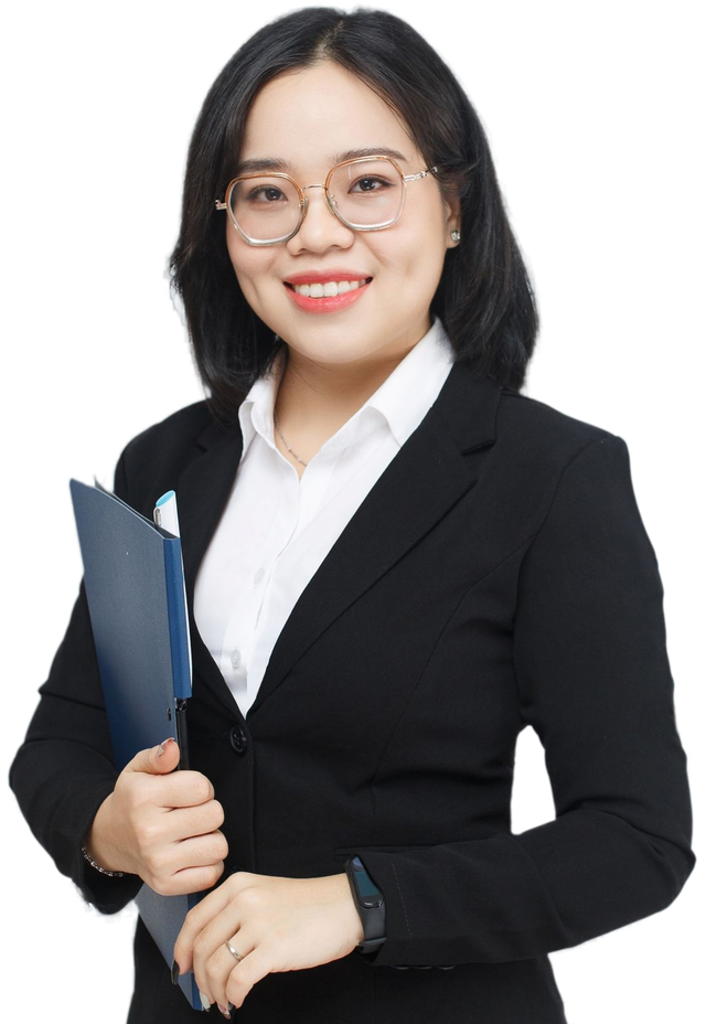 A smiling professional holding a document folder